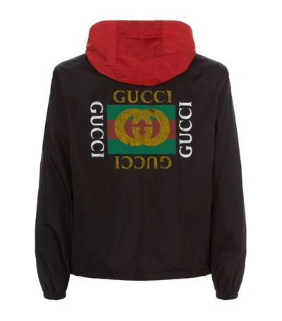Shop Gucci Hooded Logo Windbreaker