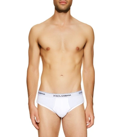 Shop Dolce & Gabbana Stretch Cotton Midi Briefs (pack Of 2)