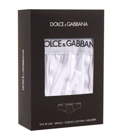 Shop Dolce & Gabbana Stretch Cotton Midi Briefs (pack Of 2)