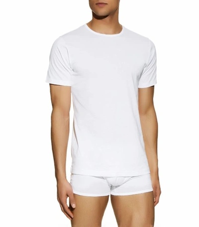 Shop Sunspel Crew Neck Lounge Top In White