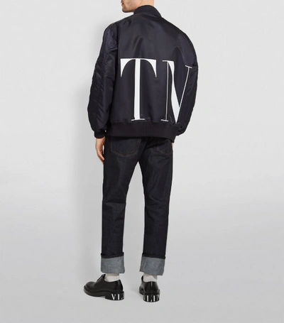 Shop Valentino Logo Bomber Jacket