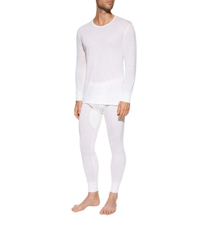 Shop Zimmerli Wool And Silk Long Johns In Ivory