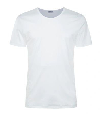 Shop Zimmerli 286 Sea Island Round Neck T-shirt In White