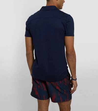 Shop Derek Rose Piqué Cotton-blend Polo Shirt