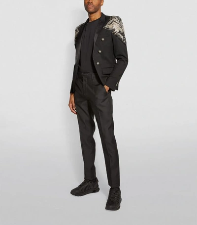 Shop Balmain Single-breasted Embroidered Blazer