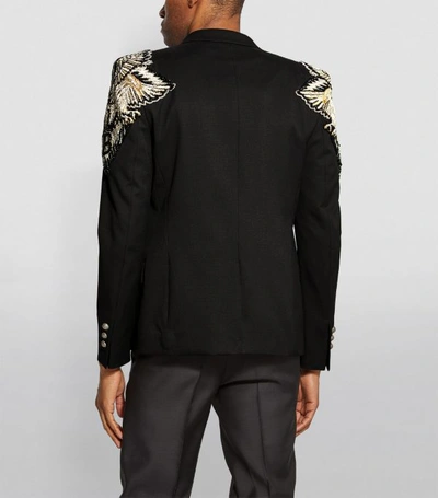 Shop Balmain Single-breasted Embroidered Blazer