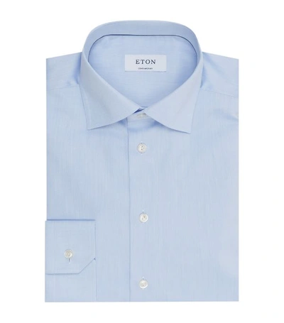 Shop Eton Cotton Contemporary Fit Shirt In Blue