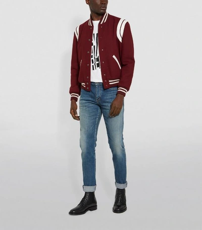 Shop Saint Laurent Varsity Bomber Jacket