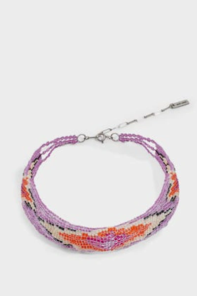 Shop Isabel Marant Tribal Choker Necklace In Purple