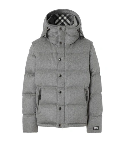 Shop Burberry Cashmere Detachable-sleeve Puffer Jacket