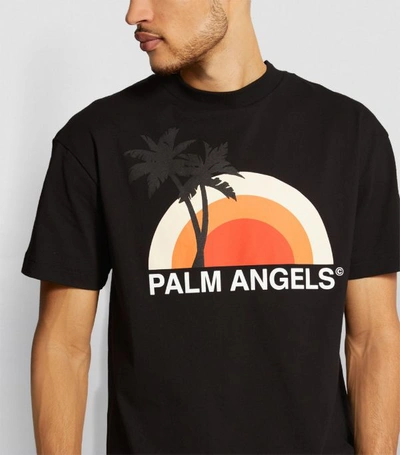 Shop Palm Angels Cotton Sunset T-shirt