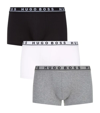 Shop Hugo Boss Boss Cotton-stretch Trunks (pack Of 3) In Multi