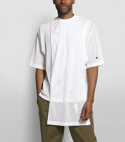 Shop Rick Owens X Champion Mesh T-shirt