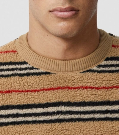 Shop Burberry Icon Stripe Fleece Sweatshirt