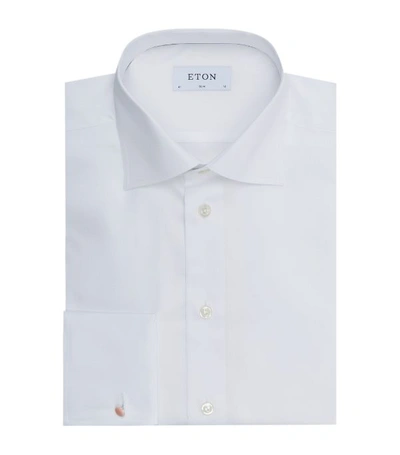 Shop Eton Twill Slim Fit Shirt In White
