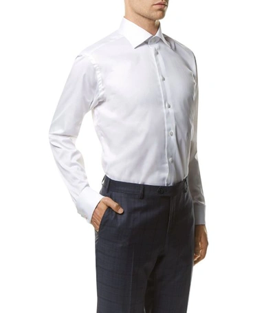 Shop Eton Twill Slim Fit Shirt In White