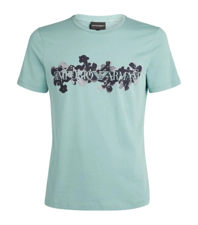 Shop Armani Collezioni Floral Logo T-shirt