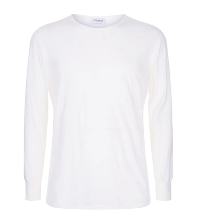 Shop Zimmerli Wool And Silk Long Sleeve Top In Ivory