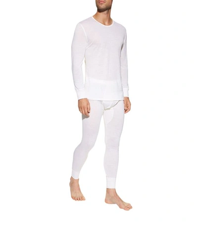 Shop Zimmerli Wool And Silk Long Sleeve Top In Ivory
