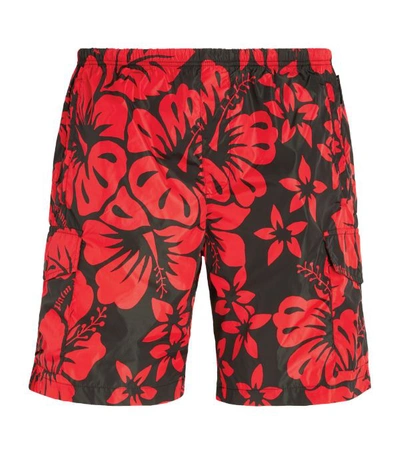 Shop Palm Angels Hawaiian Swim Shorts