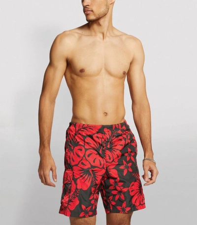 Shop Palm Angels Hawaiian Swim Shorts