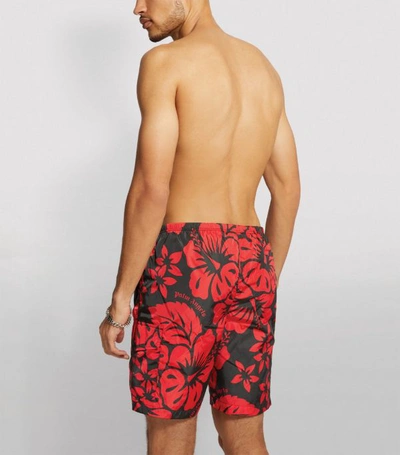 Shop Palm Angels Hawaiian Swim Shorts