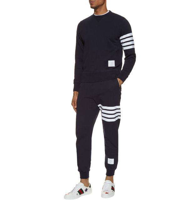 Thom Browne Oversized Striped Loopback Cotton-jersey Sweatshirt In Blue ...