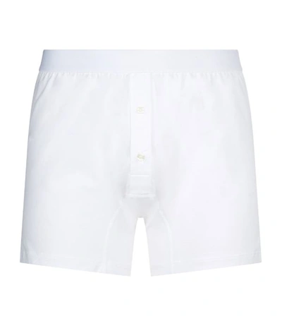 Shop Sunspel Two-button Boxer Briefs In White