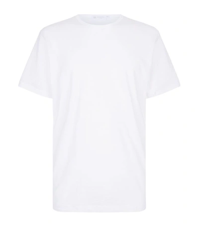 Shop Sunspel Cellular Cotton T-shirt In White