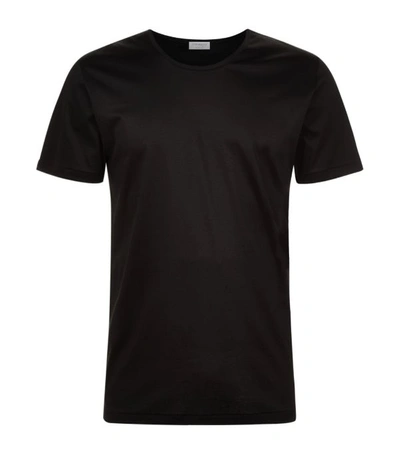 Shop Zimmerli 286 Sea Island Round Neck T-shirt In Black