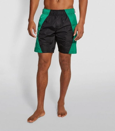 Shop Off-white Colour Block Logo Swim Shorts