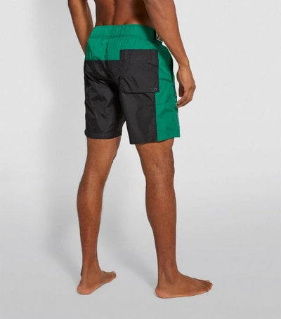 Shop Off-white Colour Block Logo Swim Shorts