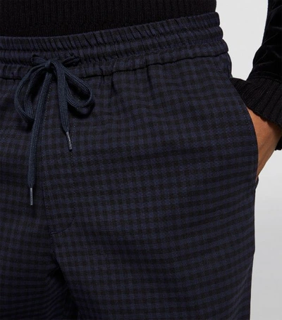 Shop Barena Venezia Wool Check Drawstring Trousers