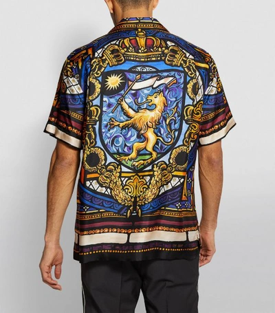 Shop Dolce & Gabbana Julius Caesar Silk Bowling Shirt