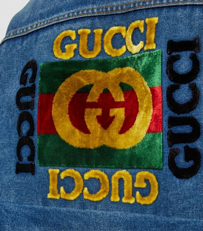 Shop Gucci Appliqué Denim Jacket