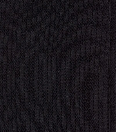 Shop Pantherella Merino Wool Ribbed Socks In Black