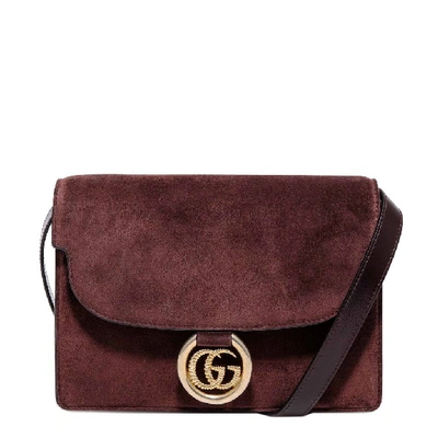 Shop Gucci Gg Ring Small Shoulder Bag In Brown