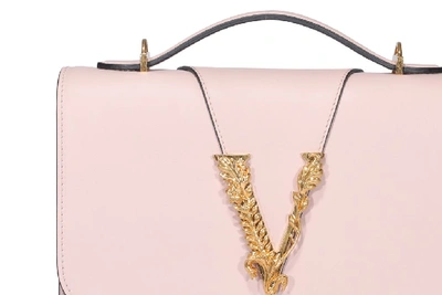 Shop Versace Virtus Shoulder Bag In Pink