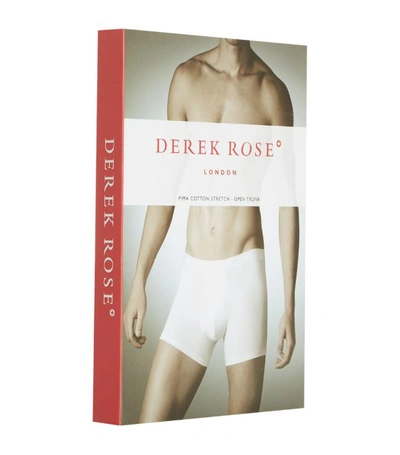 Shop Derek Rose Pima Cotton Stretch Open Trunks In White