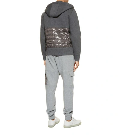 Shop Moncler Quilted Cotton Zipped Hoodie