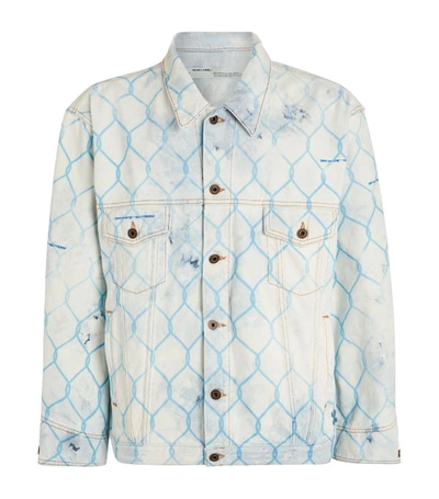 Shop Off-white Bleached Fence Denim Jacket