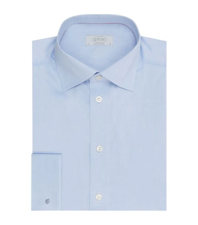Shop Eton Signature Twill Contemporary Fit Shirt In Blue
