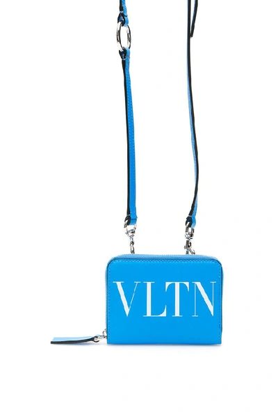 Shop Valentino Vltn Strap Wallet In Blue