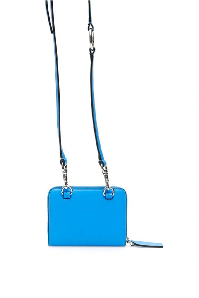 Shop Valentino Vltn Strap Wallet In Blue