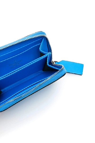 Shop Valentino Vltn Strap Wallet In Blue