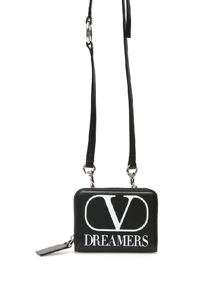 Shop Valentino Vltn Dreamers Wallet In Black