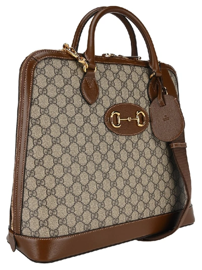 Shop Gucci 1955 Horsebit Duffle Bag In Brown