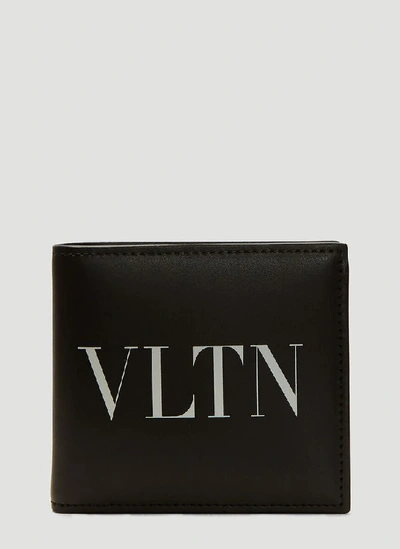 Shop Valentino Vltn Bifold Wallet In Black