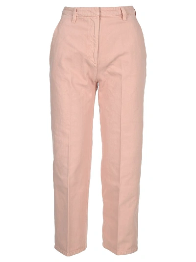 Shop Prada Cropped Jeans In Pink