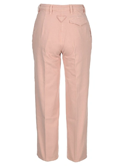 Shop Prada Cropped Jeans In Pink